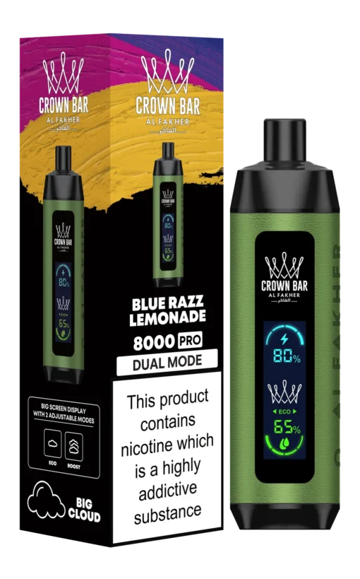 Crown Bar 8000 Pro - Blue Razz Lemonade