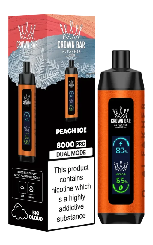 Crown Bar 8000 Pro - Peach Ice